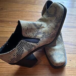 MIA Snakeskin Leather Booties – Trendy Ankle Boots 6.5M
